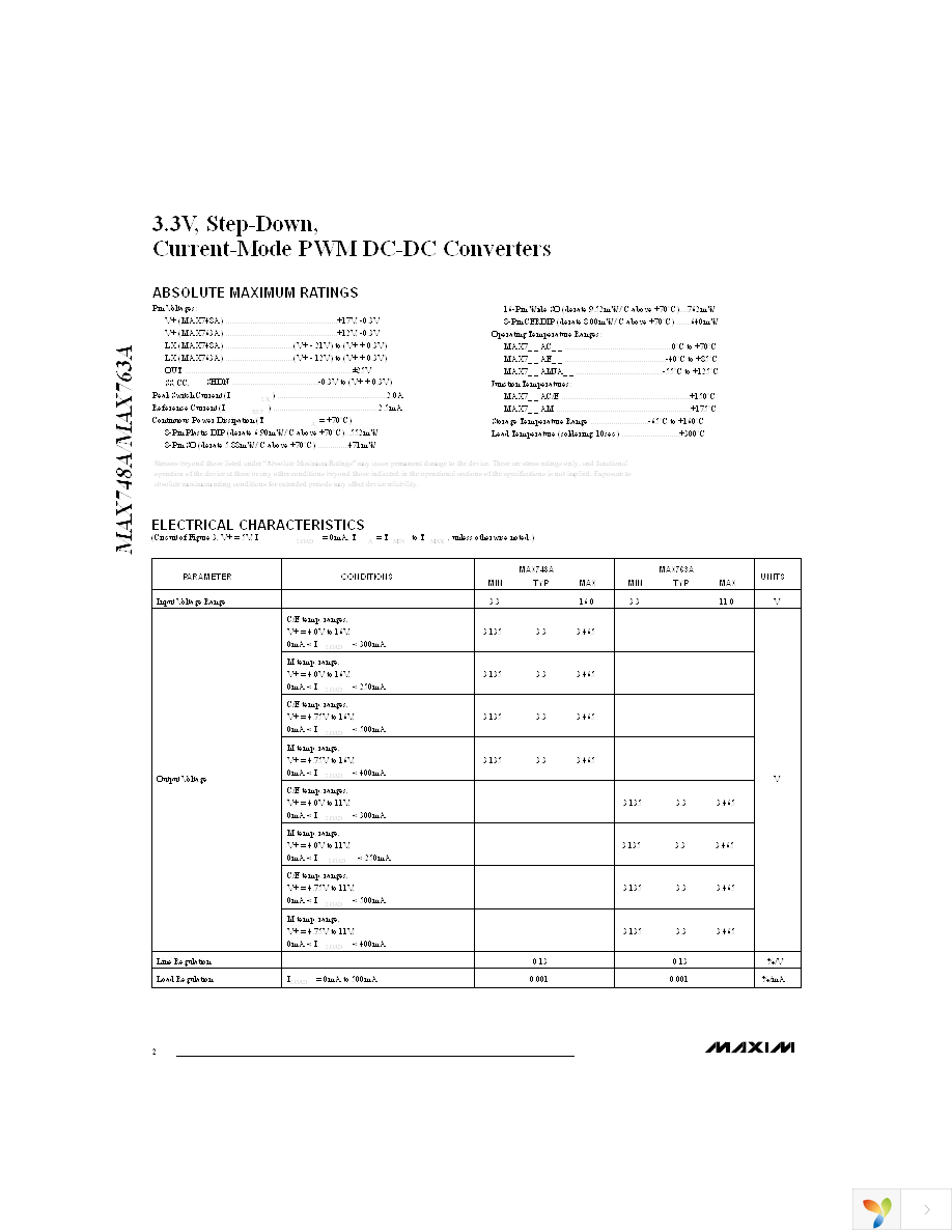 MAX748AEWE+ Page 2