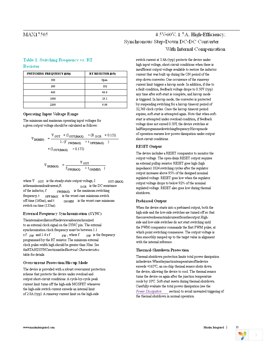 MAX17505ATP+ Page 13