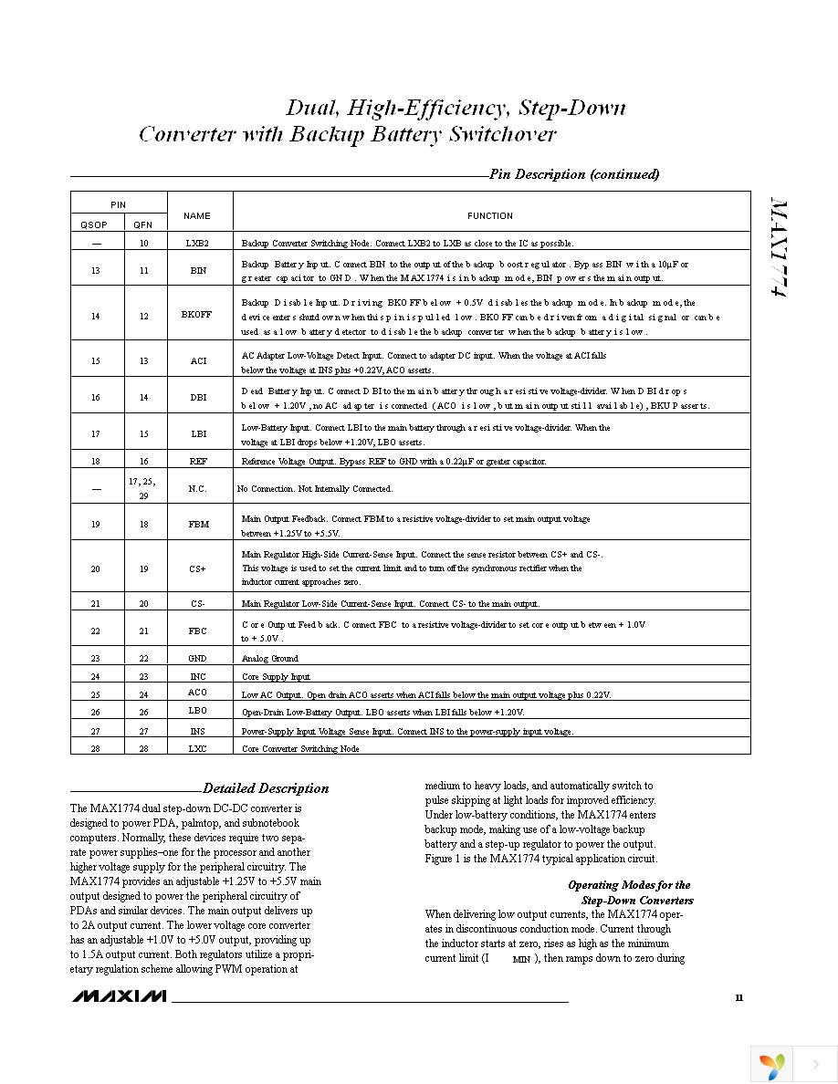 MAX1774EEI+ Page 11