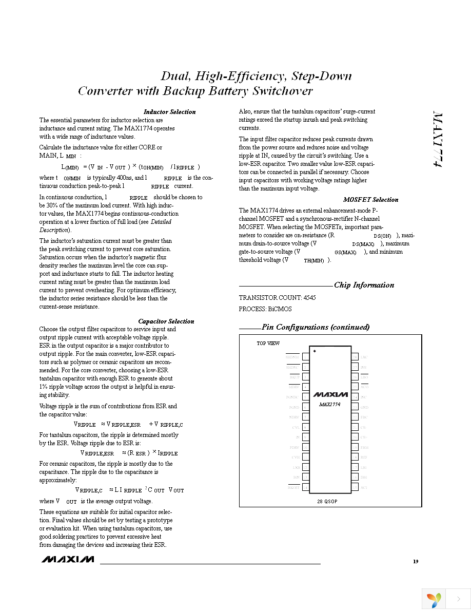 MAX1774EEI+ Page 19