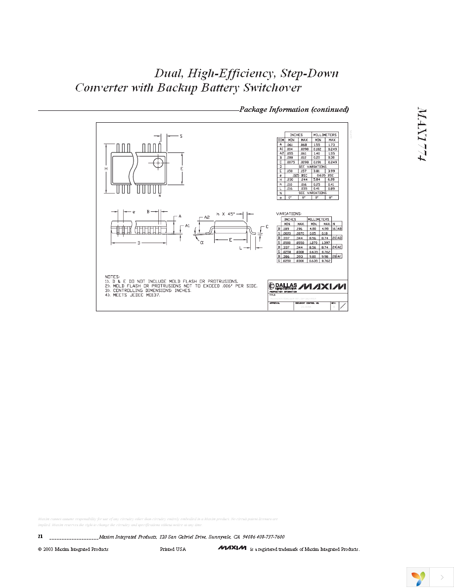 MAX1774EEI+ Page 21