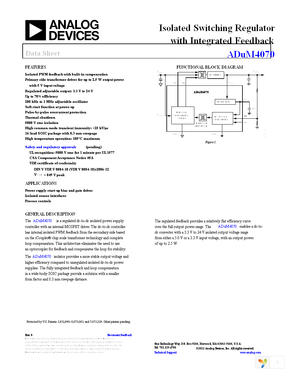 ADUM4070ARIZ Page 1