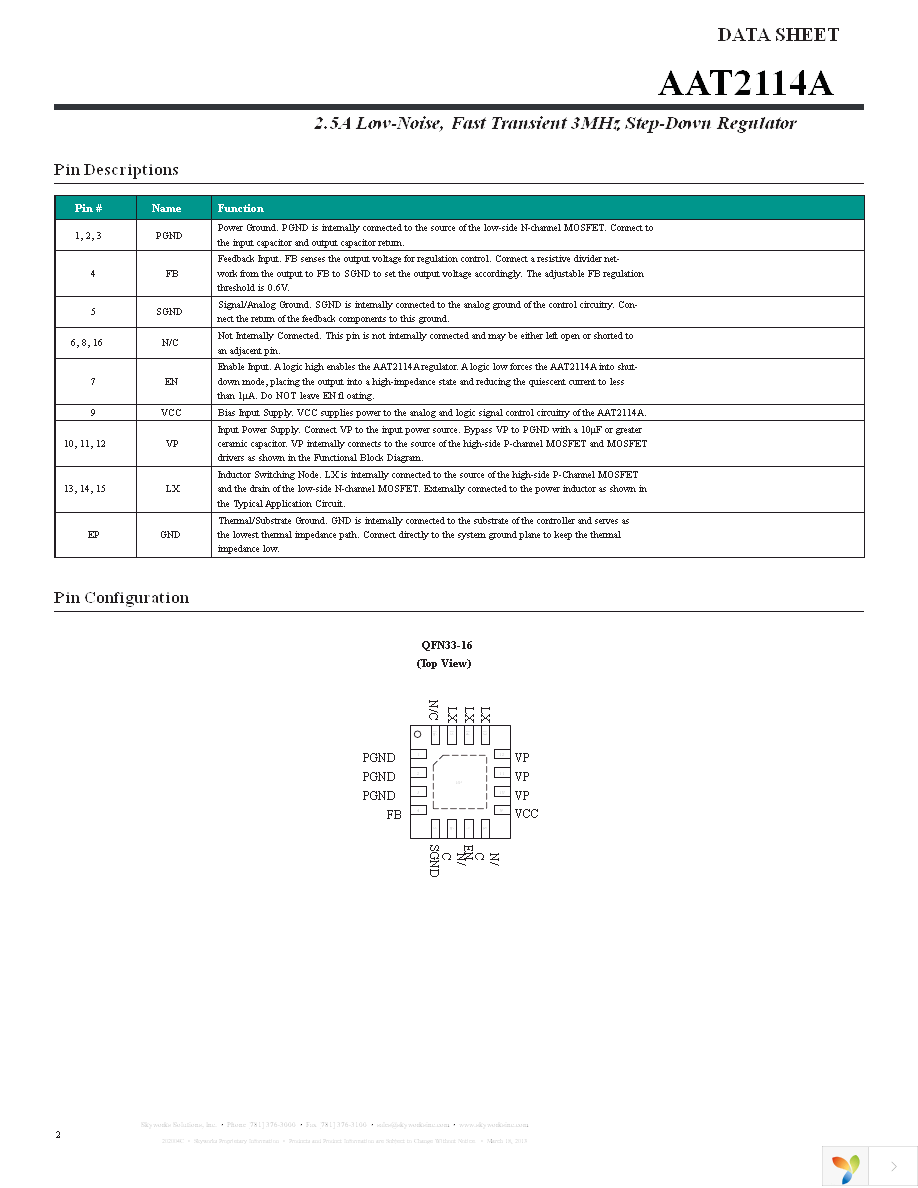 AAT2114AIVN-0.6-T1 Page 2