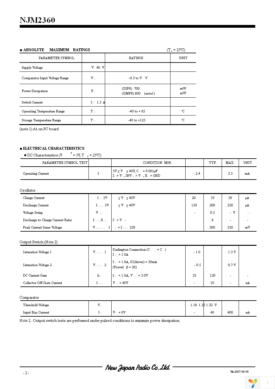 NJM2360D Page 2