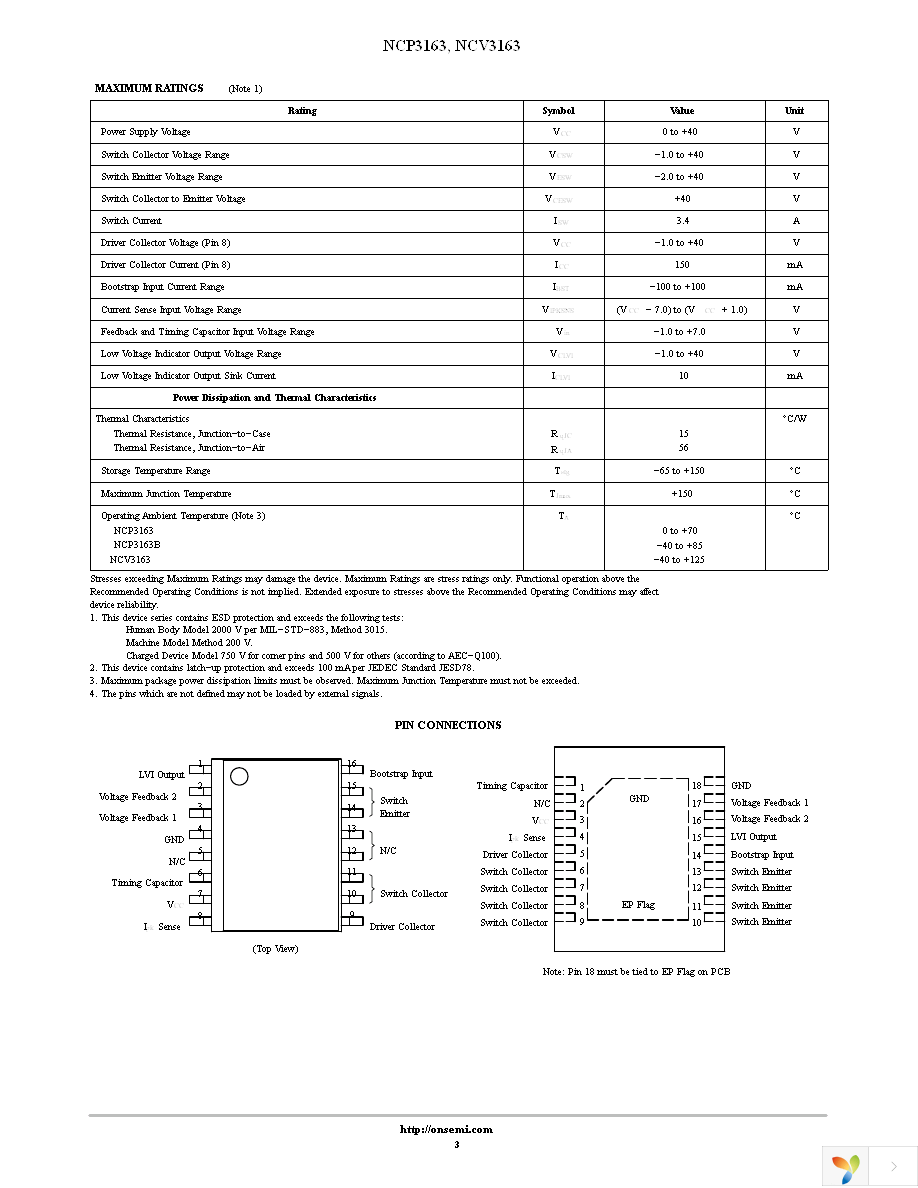 NCP3163BPWG Page 3