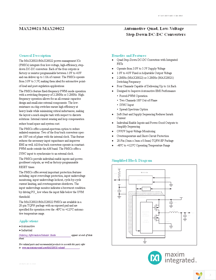 MAX20022ATIA+ Page 1