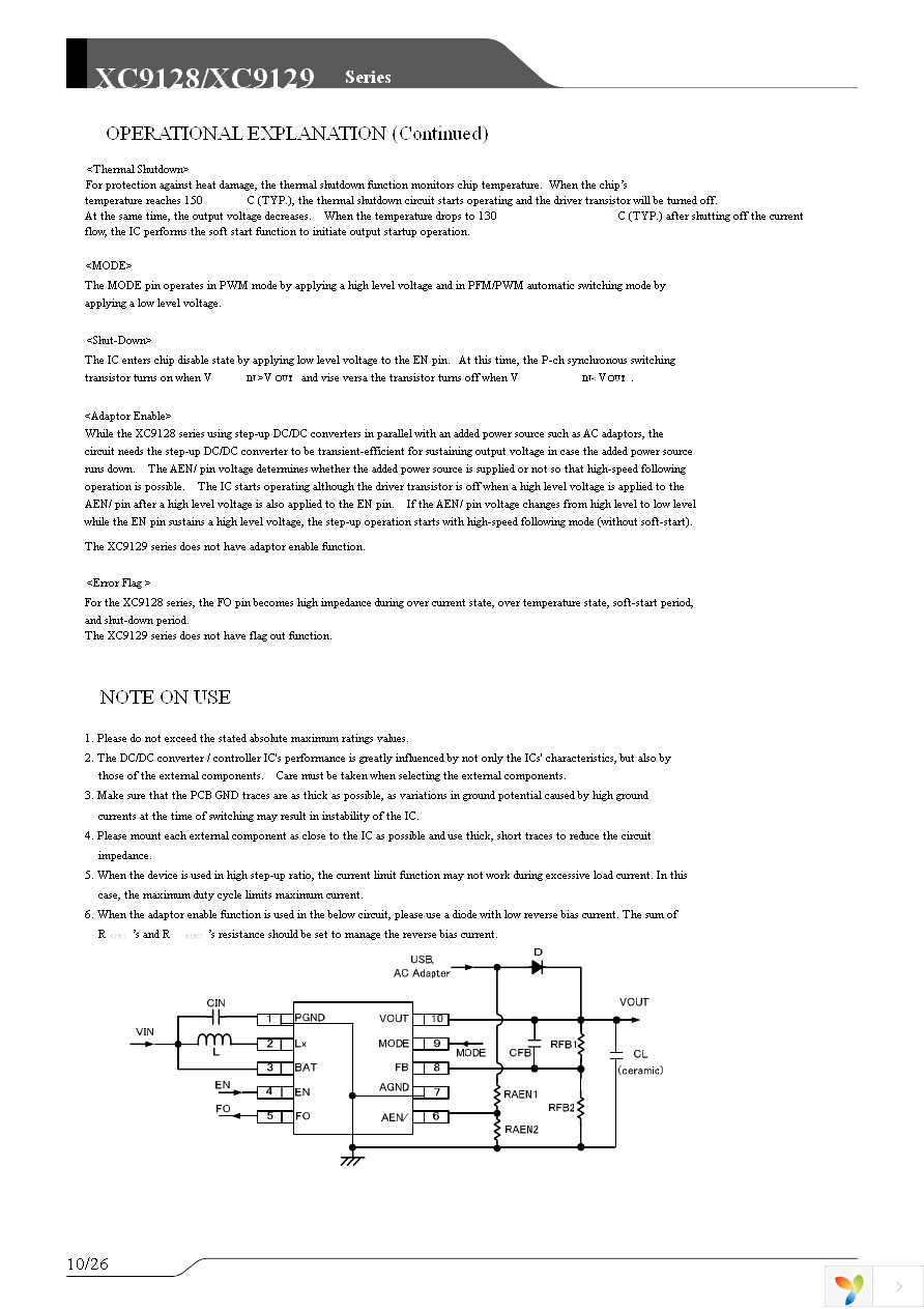 XC9128D45CAR-G Page 10