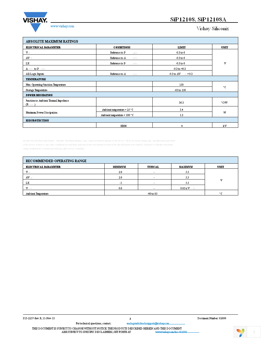 SIP12108DMP-T1GE4 Page 2