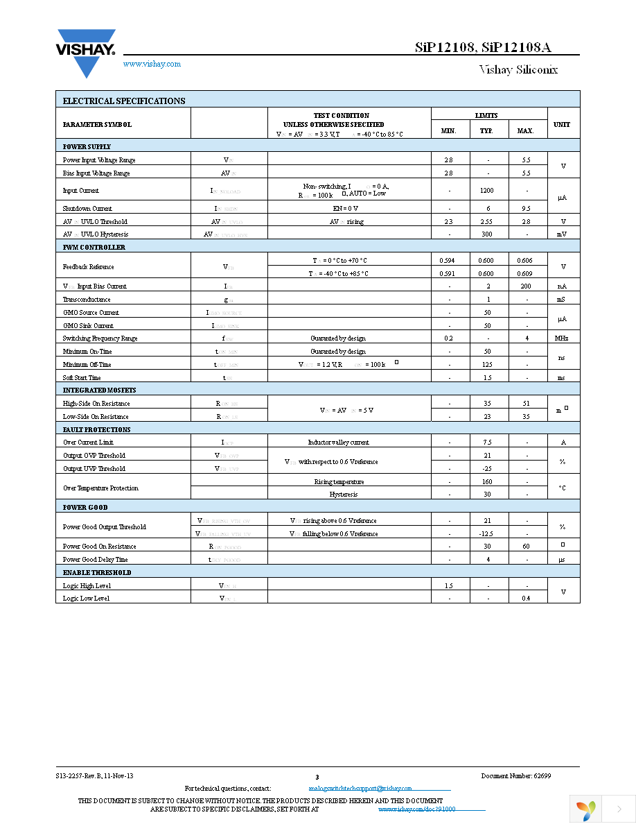 SIP12108DMP-T1GE4 Page 3