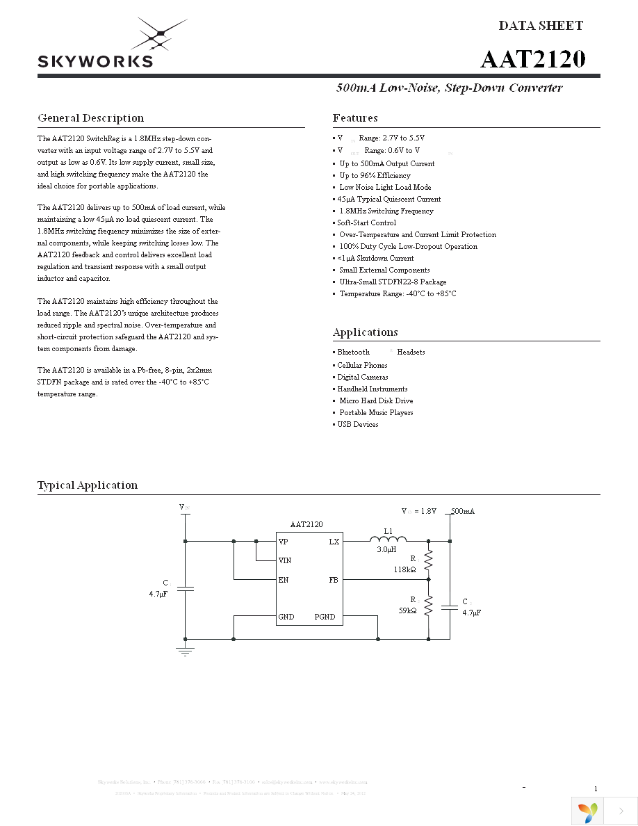 AAT2120IES-0.6-T1 Page 1