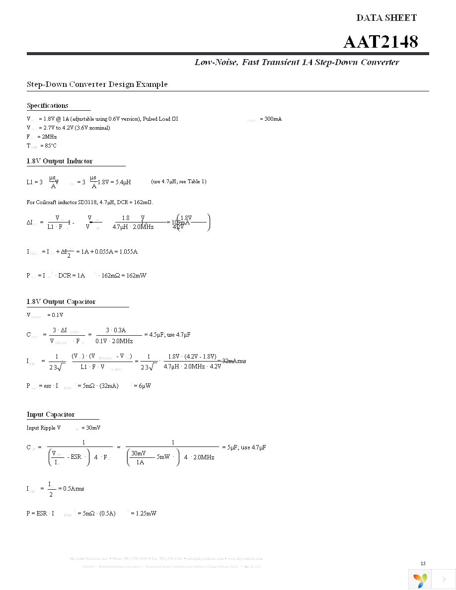 AAT2148IVN-0.6-T1 Page 15