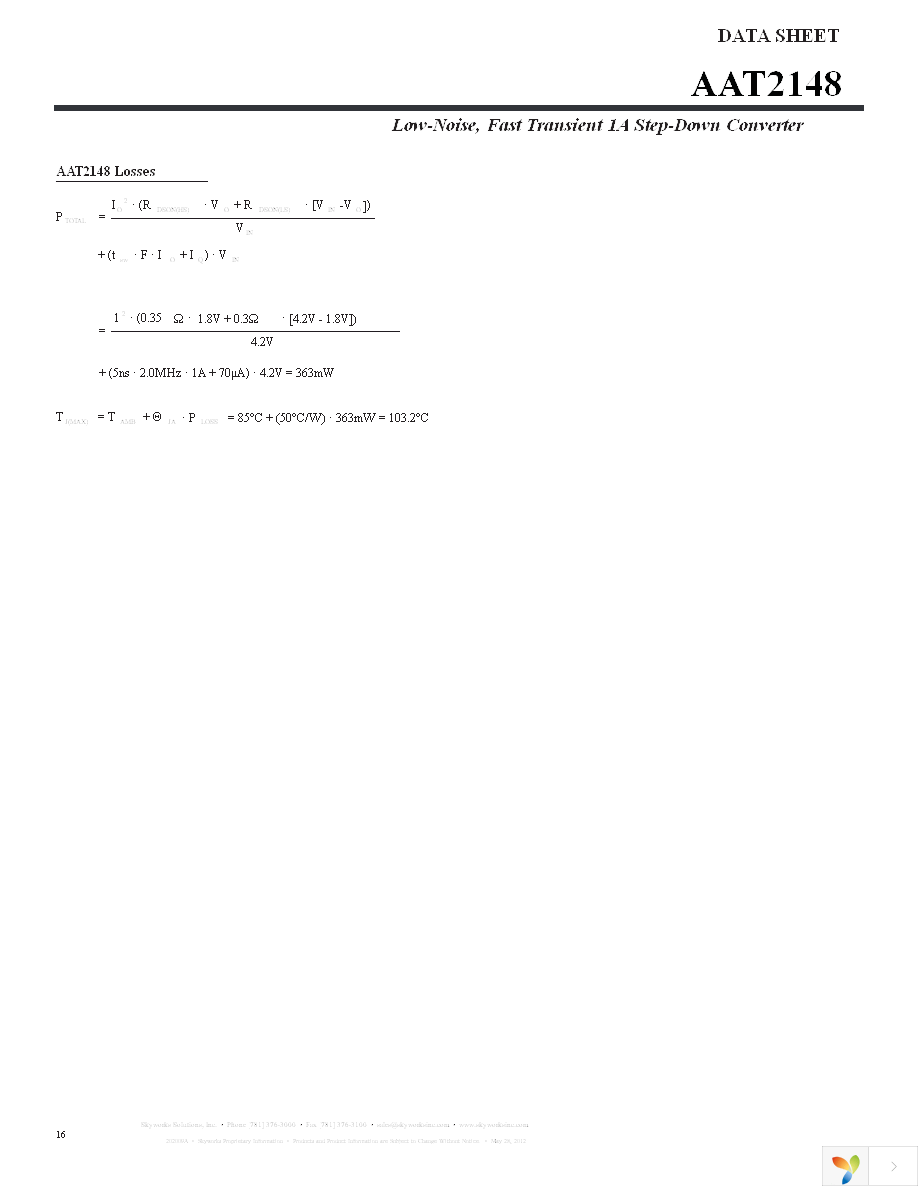 AAT2148IVN-0.6-T1 Page 16