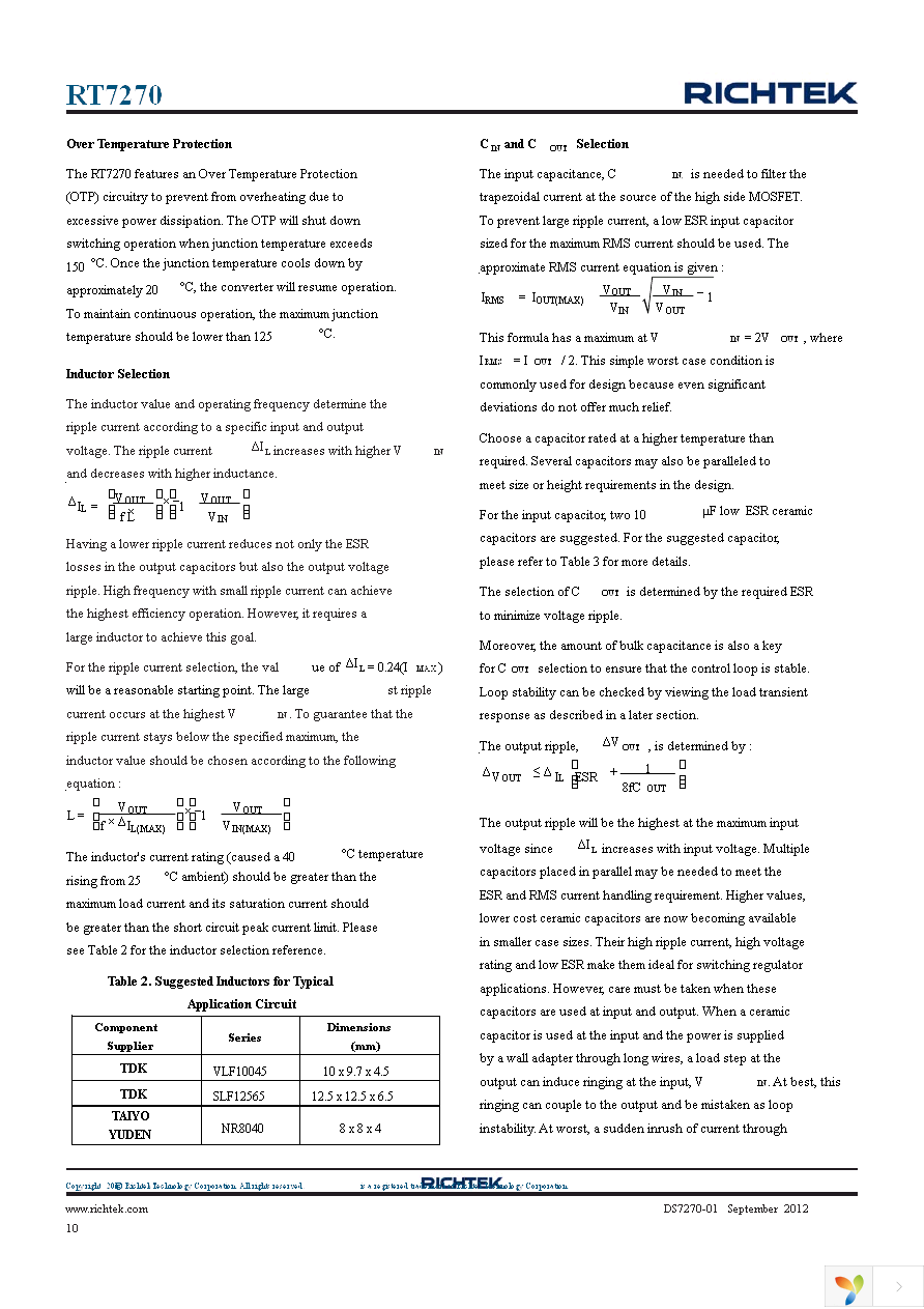 RT7270HZSP Page 10