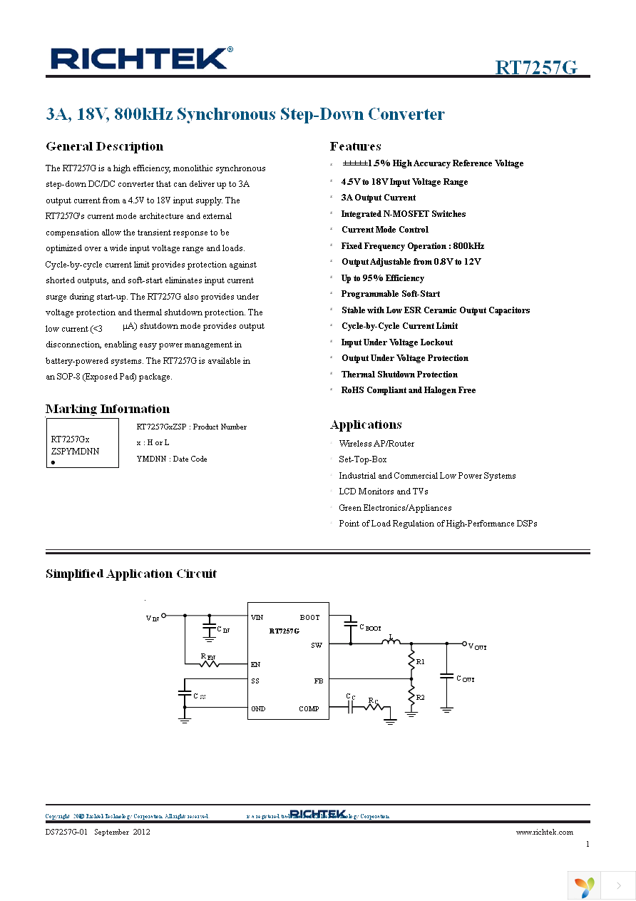 RT7257GHZSP Page 1