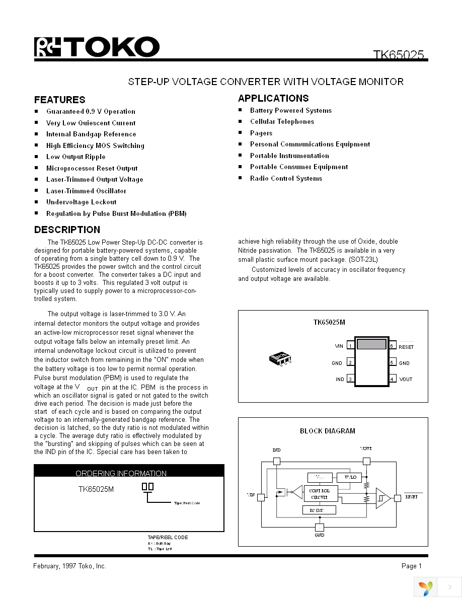 TK65025MTL Page 1