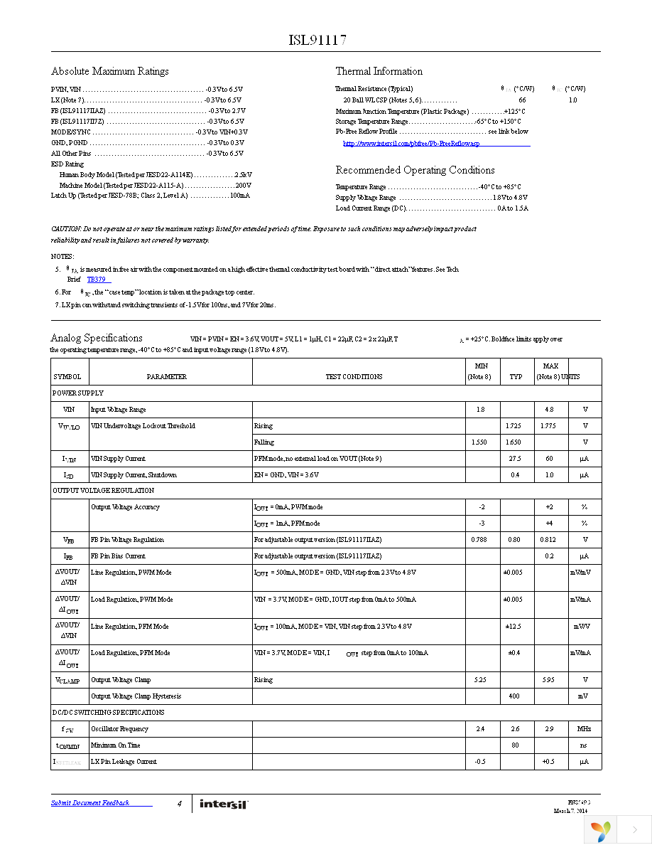 ISL91117IIAZ-T7A Page 4