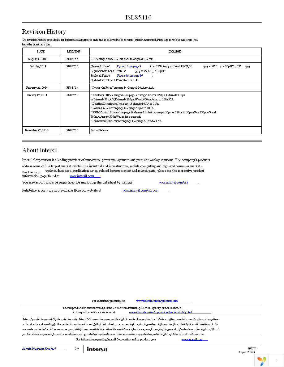 ISL85410FRZ-T7A Page 20