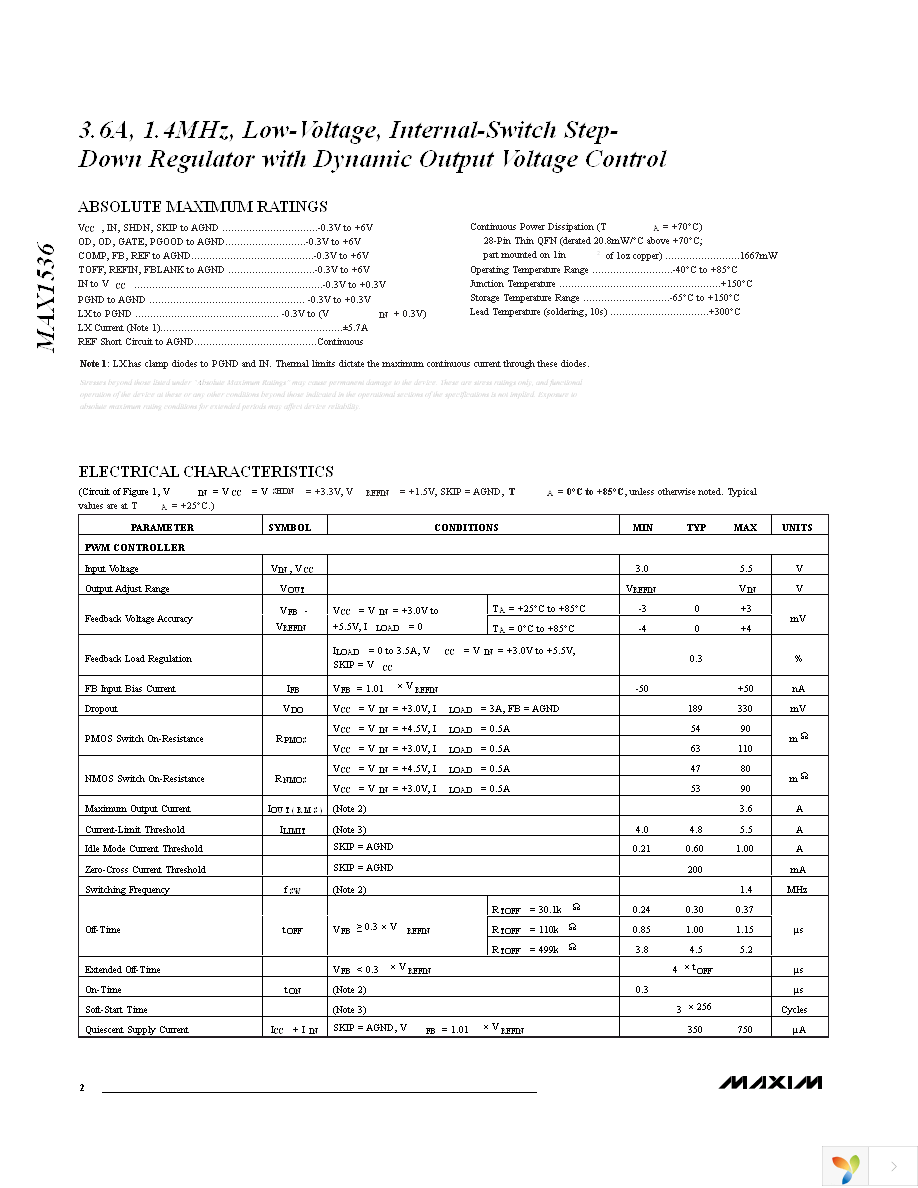 MAX1536ETI+ Page 2