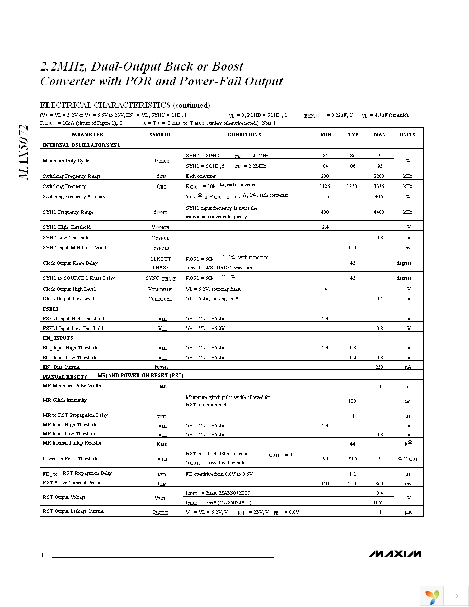 MAX5072ETJ+ Page 4