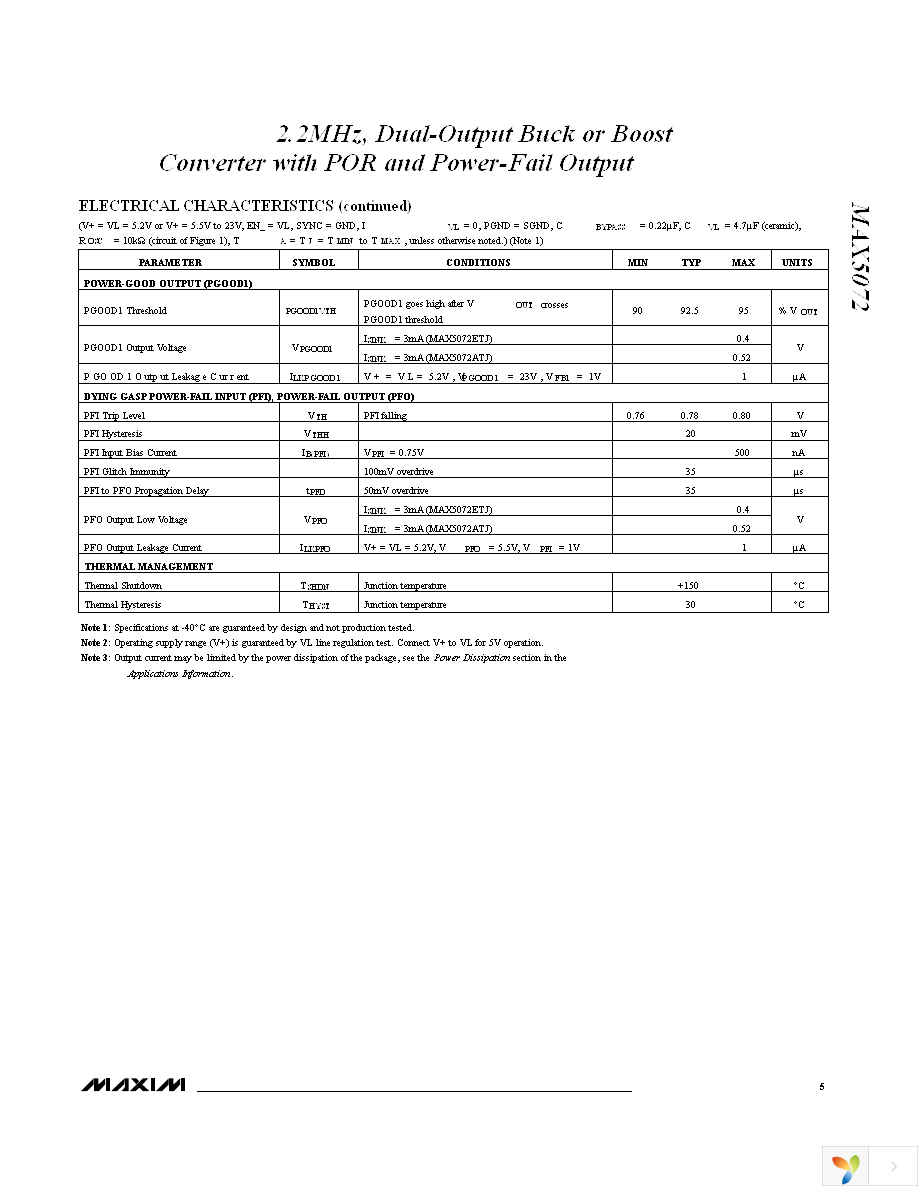 MAX5072ETJ+ Page 5