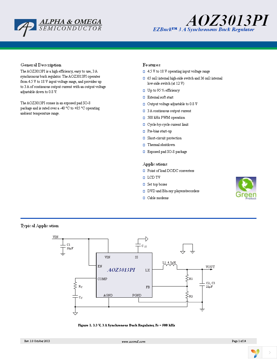 AOZ3013PI Page 1