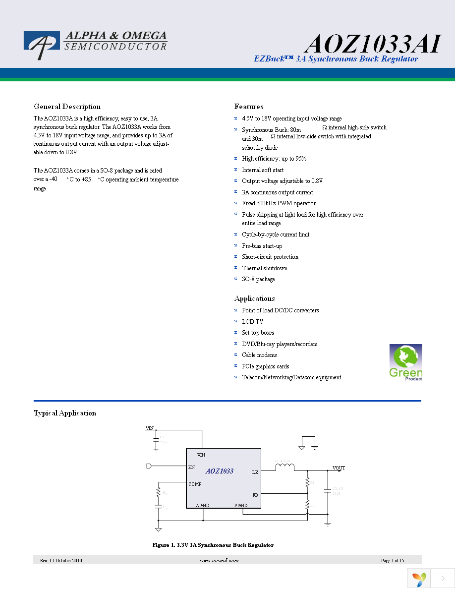 AOZ1033AI Page 1