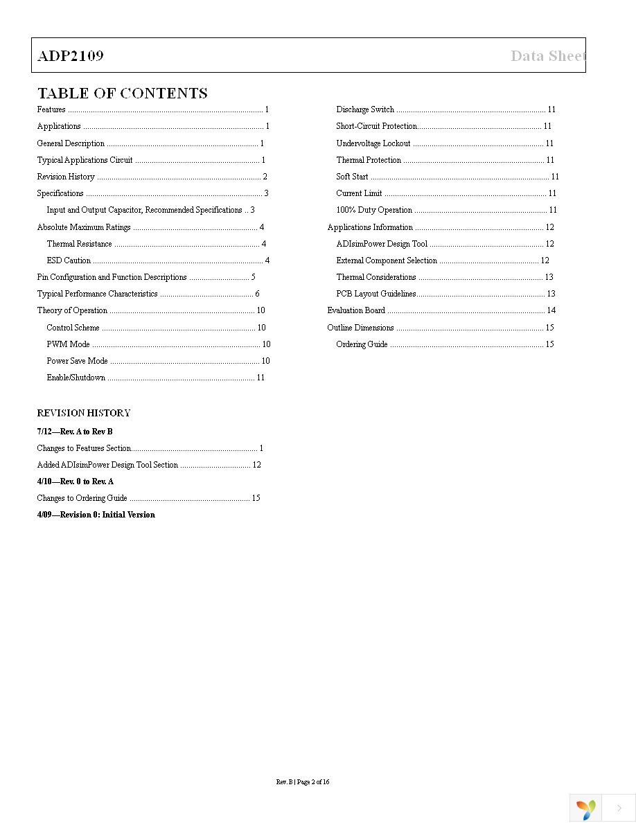 ADP2109ACBZ-1.5-R7 Page 2