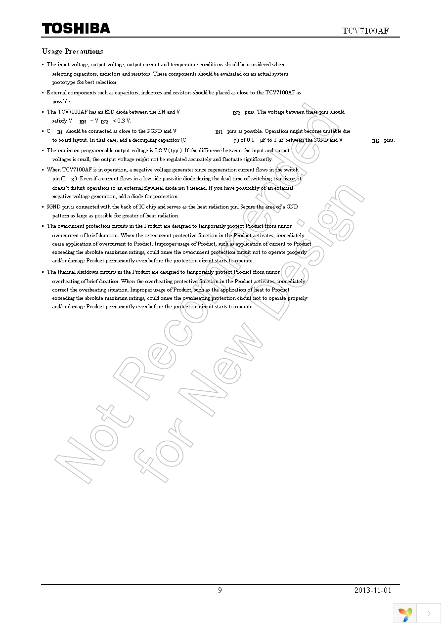 TCV7100AF(TE12L,Q) Page 9