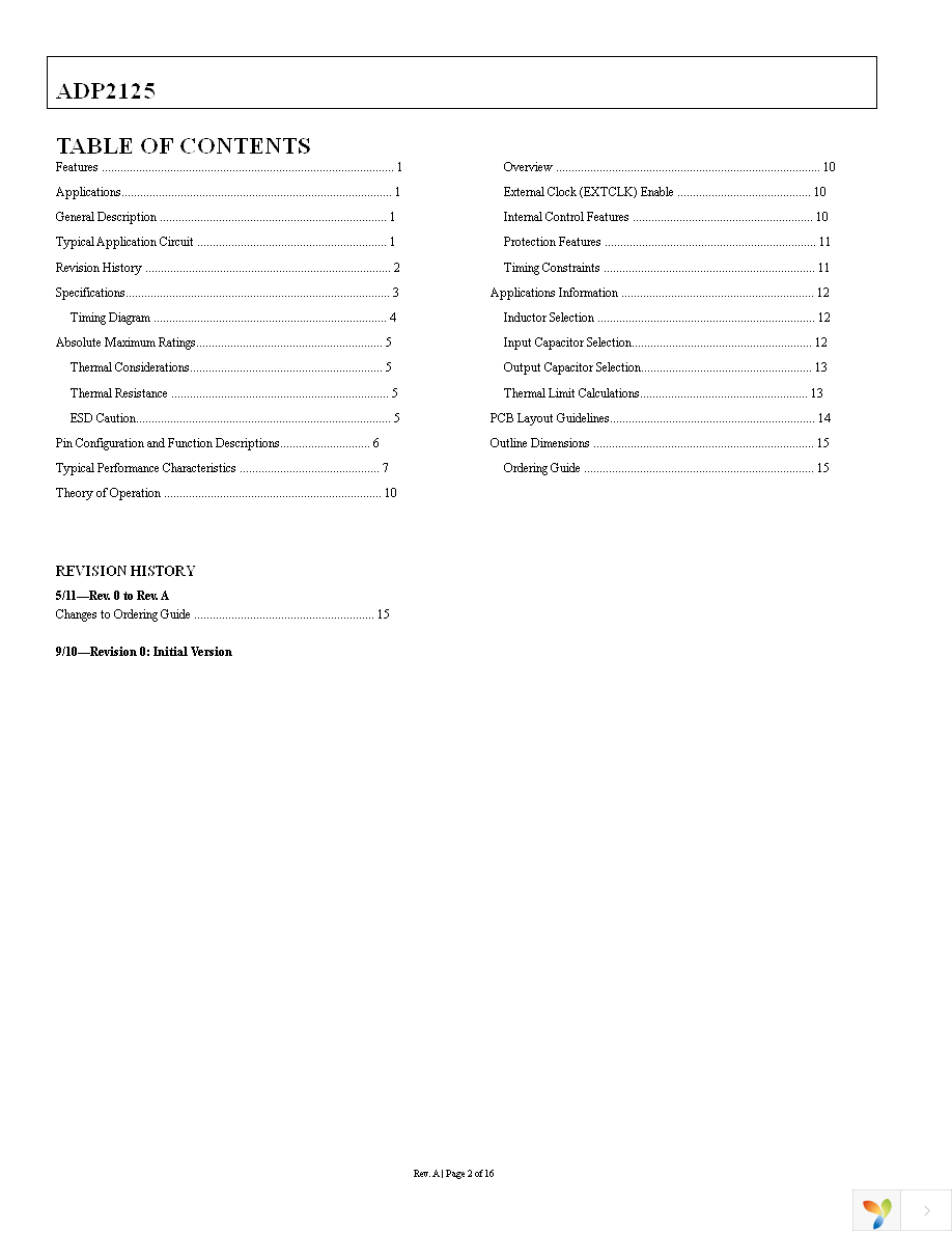 ADP2125BCDZ-1.26R7 Page 2