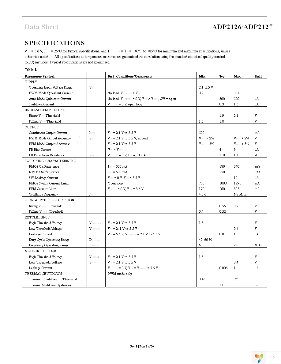 ADP2126ACDZ-1.20R7 Page 3