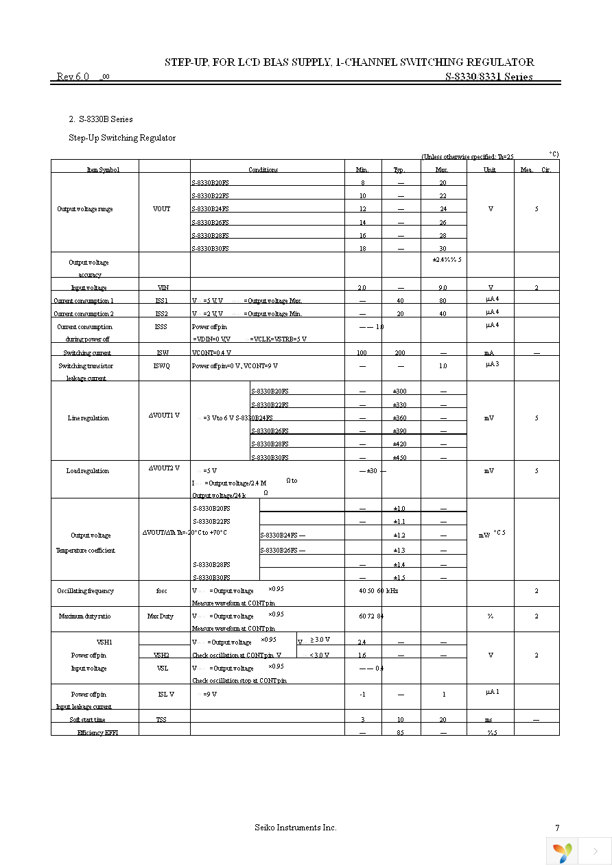 S-8330B20FS-T2-G Page 7