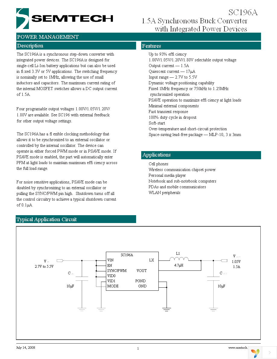 SC196AMLTRT Page 1