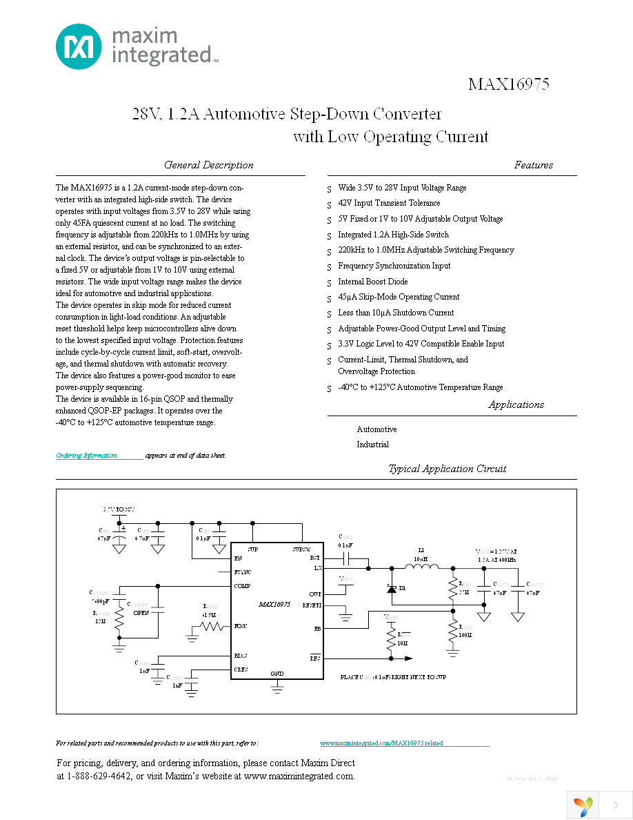 MAX16975BAEE+TCFY Page 1