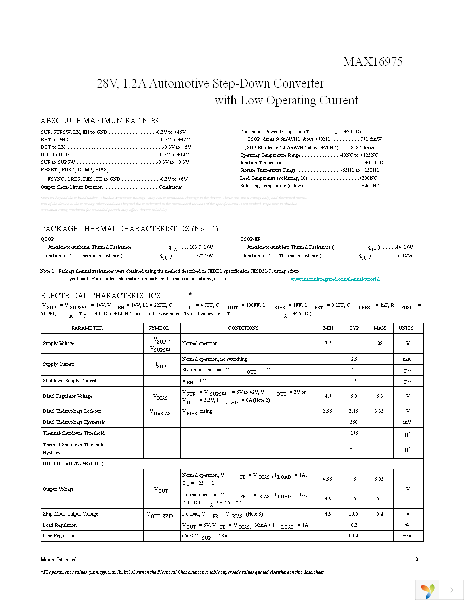 MAX16975BAEE+TCFY Page 2