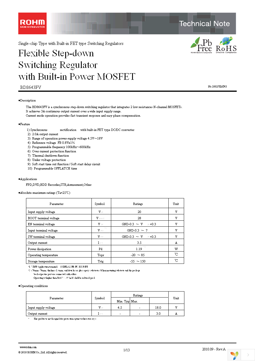 BD8643FV-E2 Page 1