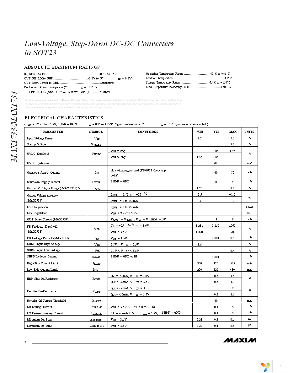 MAX1734EUK18+T Page 2