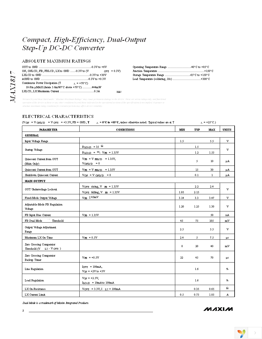 MAX1817EUB+T Page 2