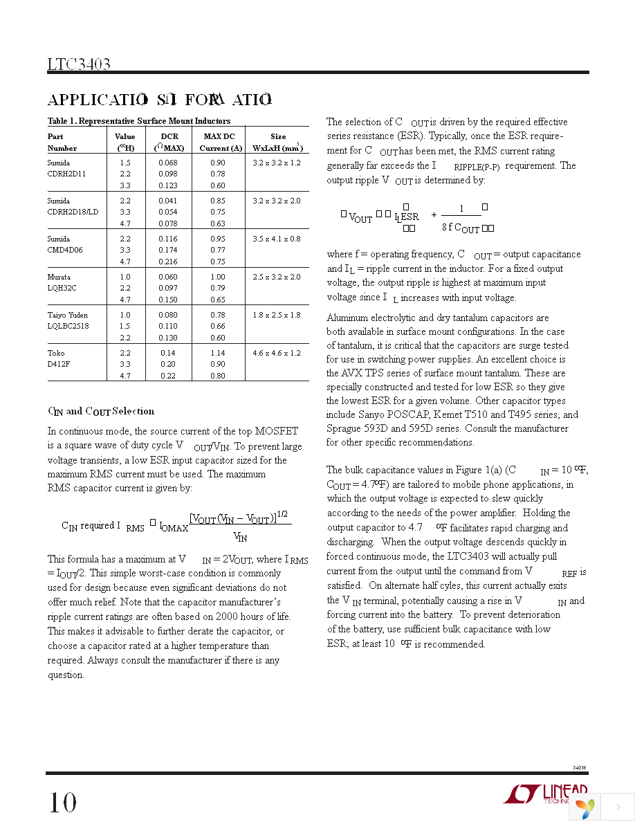 LTC3403EDD Page 10