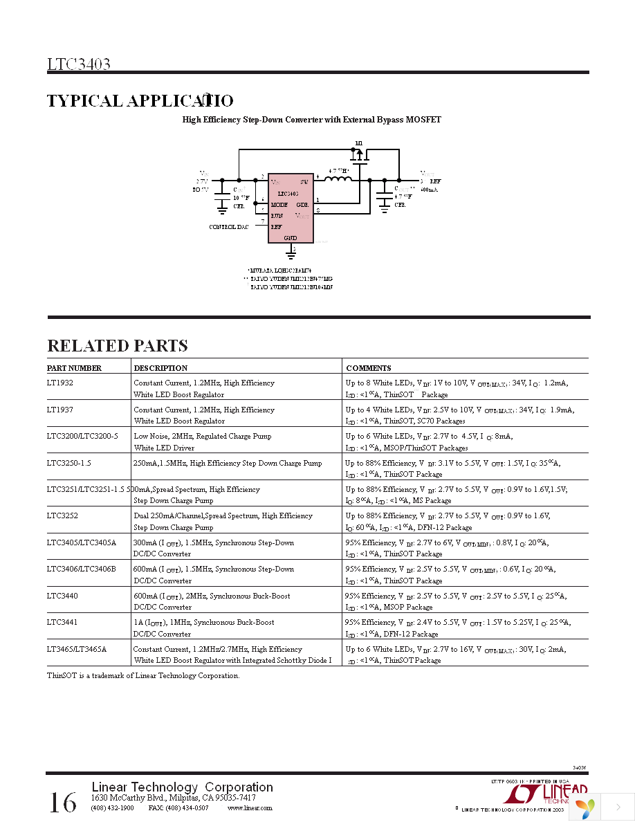 LTC3403EDD Page 16