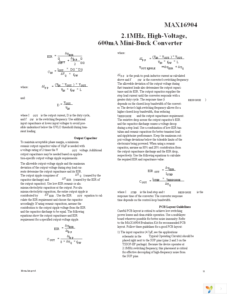 MAX16904RATB50+T Page 11