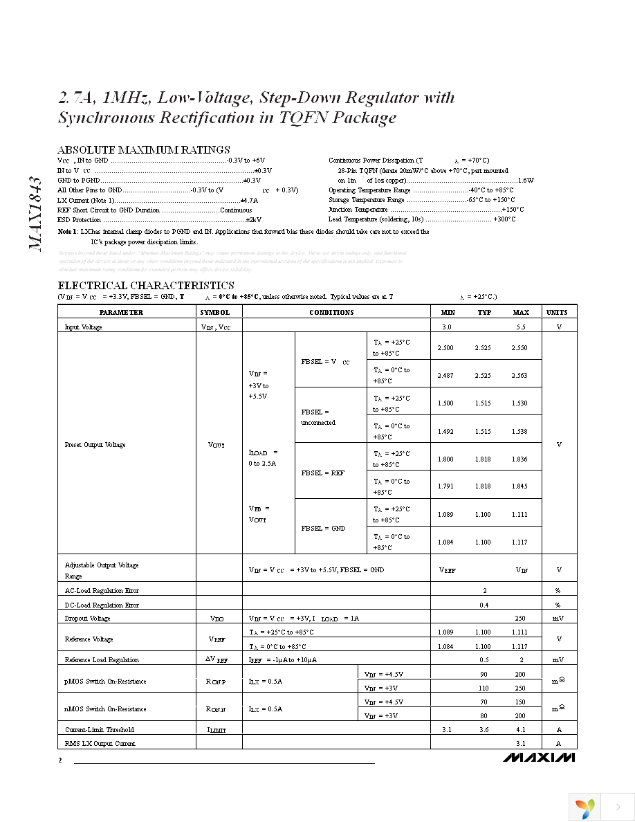 MAX1843ETI+T Page 2