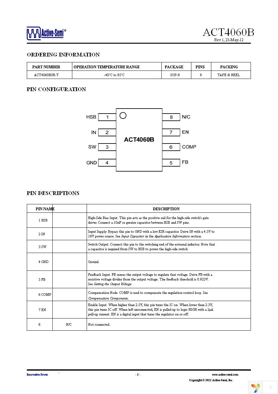 ACT4060BSH-T Page 2