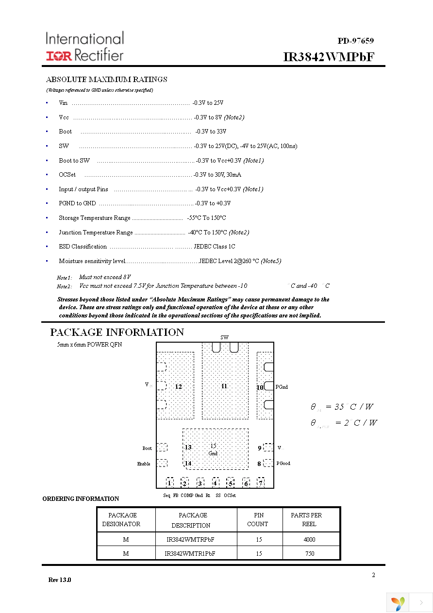 IR3842WMTRPBF Page 2