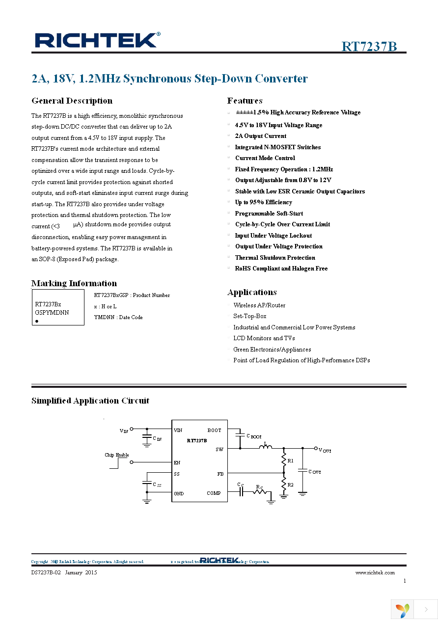 RT7237BHGSP Page 1