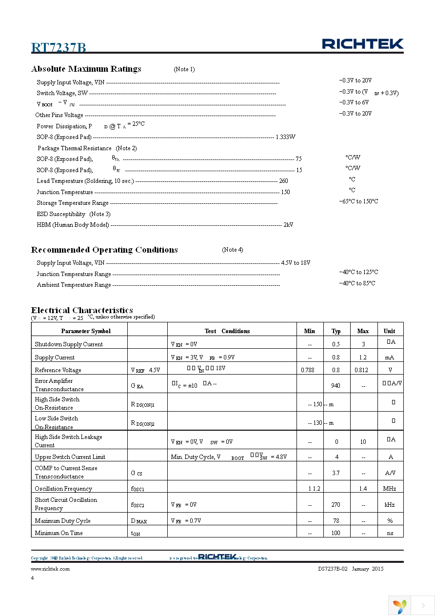 RT7237BHGSP Page 4