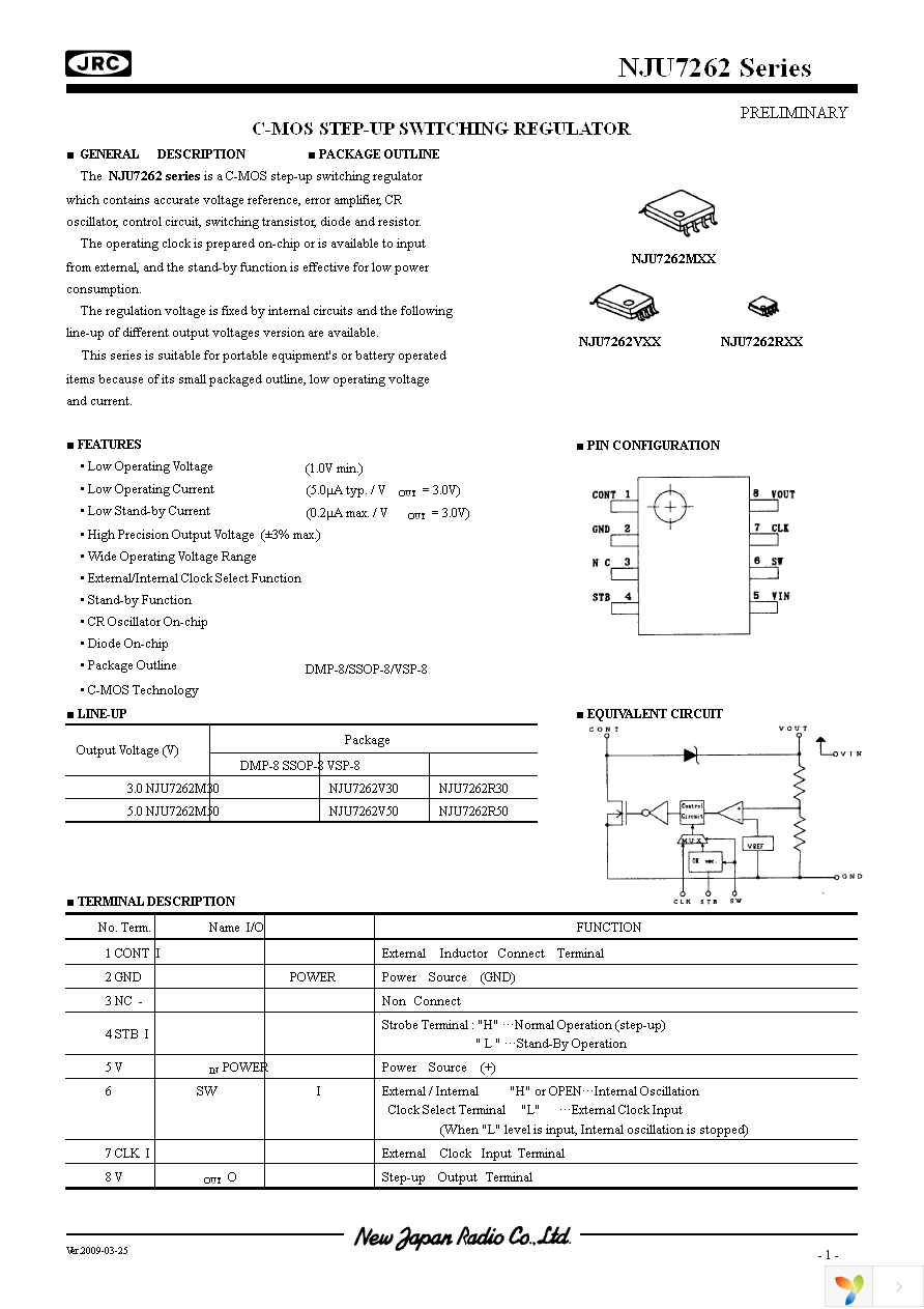 NJU7262M30 Page 1