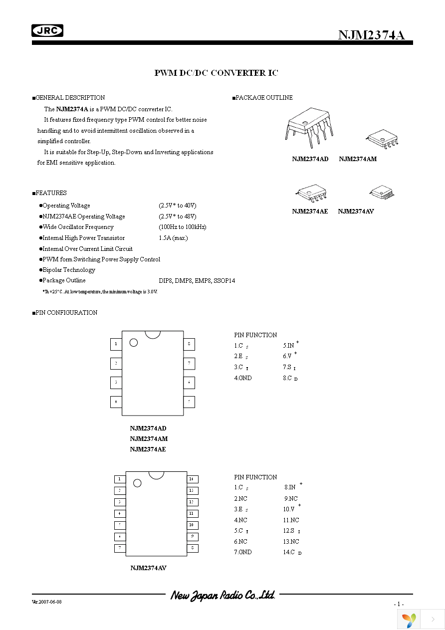 NJM2374AD Page 1