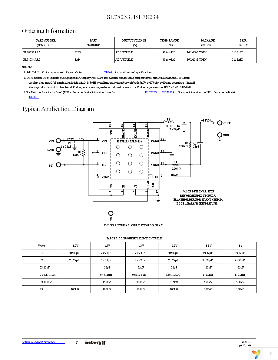 ISL78233ARZ Page 3