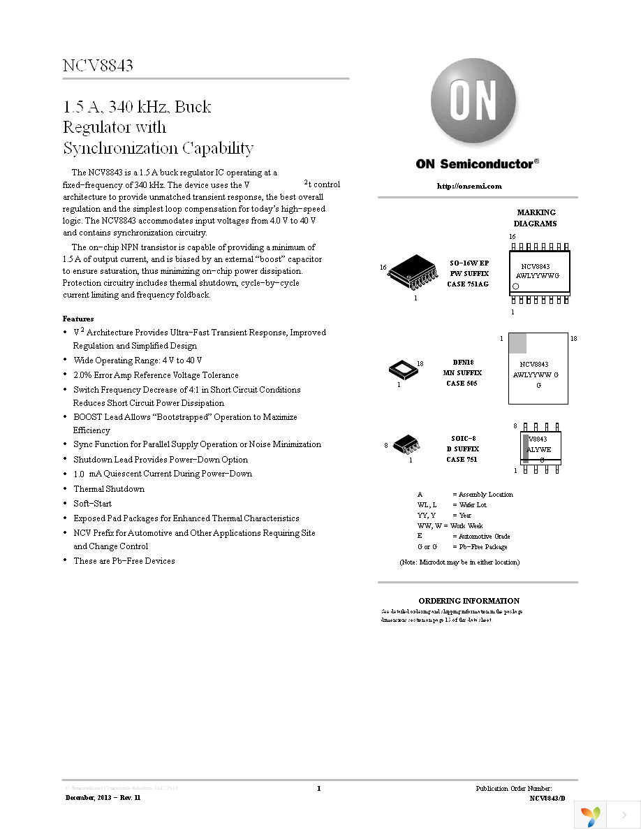 NCV8843PWR2G Page 1