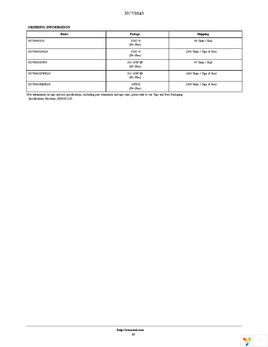 NCV8843PWR2G Page 13